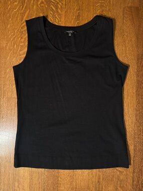 Lafayette 148 New York Black Scoop Neck Tank